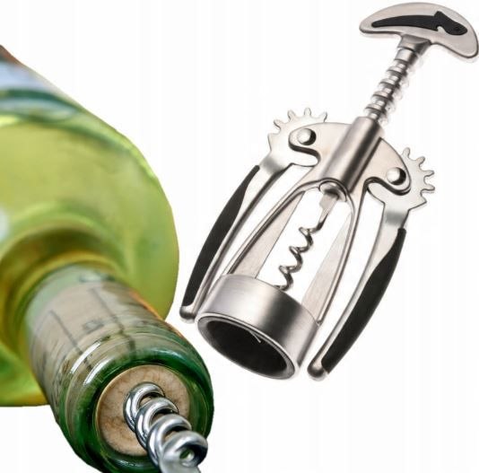 SOLIDNY KORKOCIĄG DO BUTELEK OTWIERACZ DO WINA STAL KINGHOFF