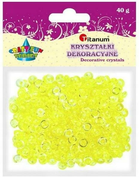 Koraliki plastikowe połówka kuli cytrynowe 40g