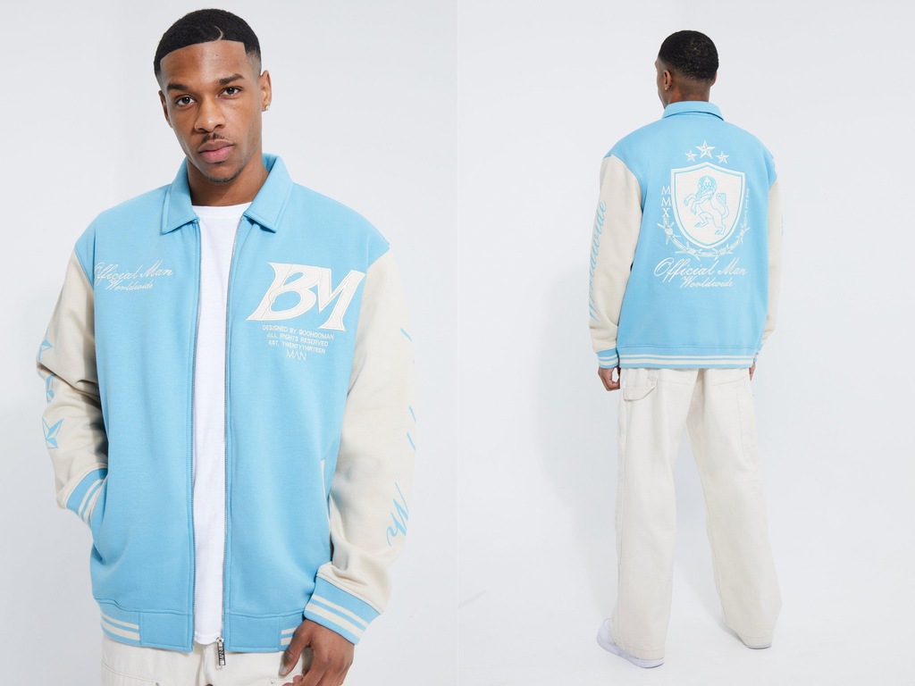 Boohoo Dżersejowa kurtka oversize z naszywką XS