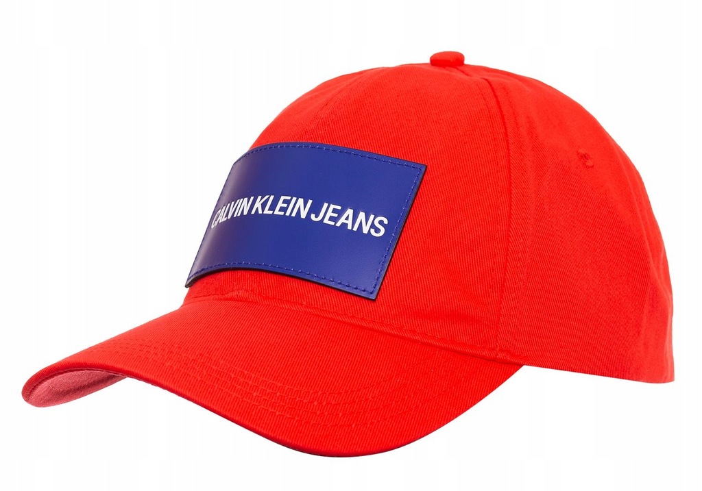 CALVIN KLEIN CZAPKA Z DASZKIEM JEANS CAP RED