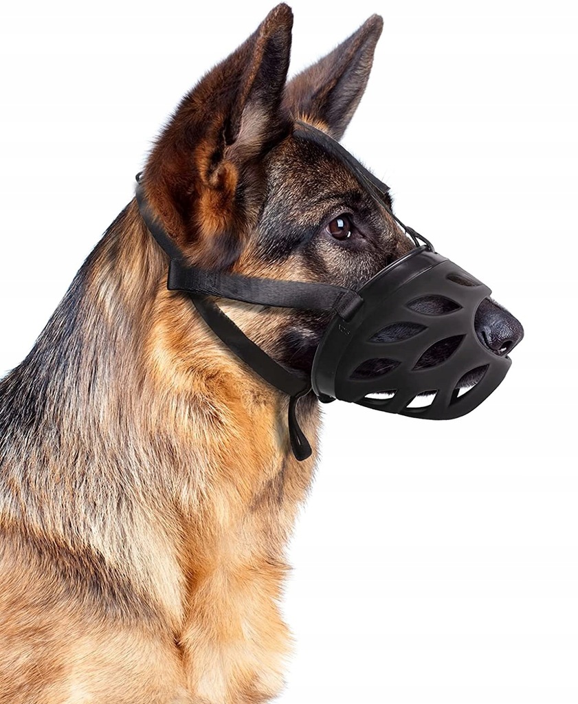 Kaganiec dla psa silikonowy czarny oddychający ochronny rozmiar M