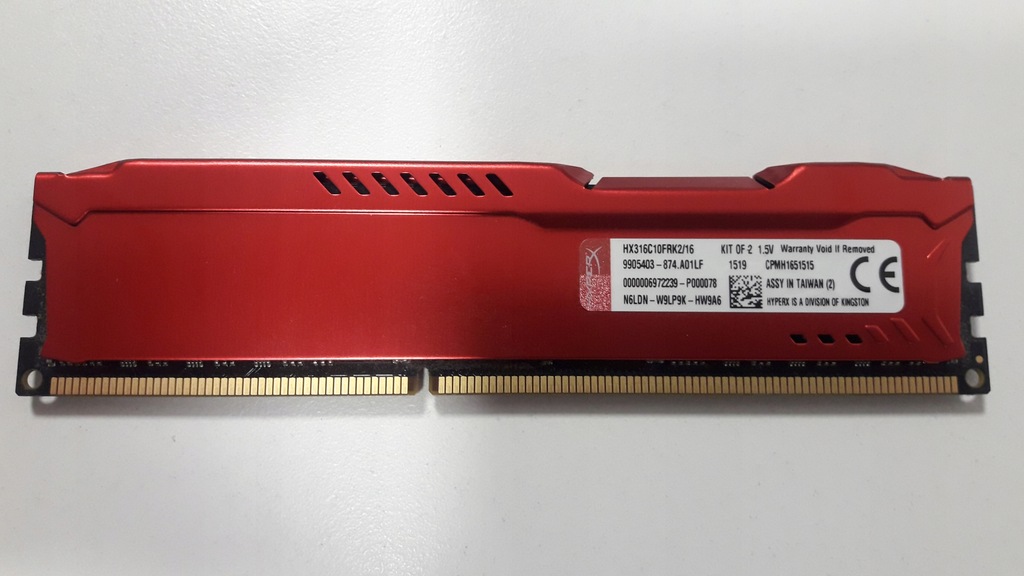 8GB DDR3 Kingston HyperX Fury Red HX316C10FRK2 16 8927304662