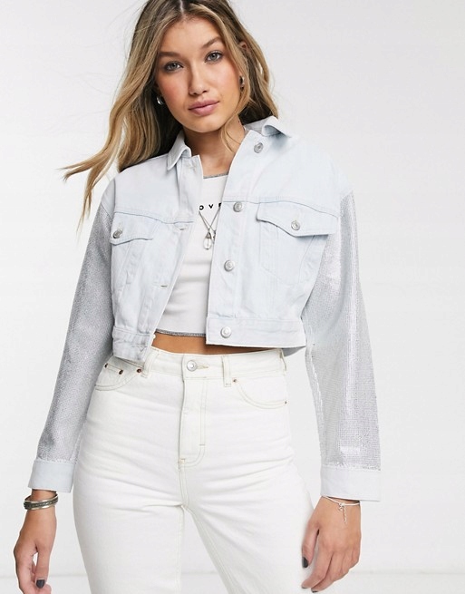 B-4-13-38 TOPSHOP KRÓTKA KURTKA JEANSOWA S