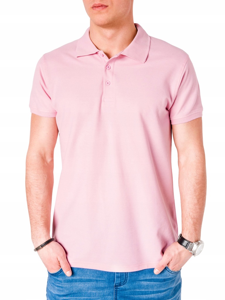 OMBRE T-shirt koszulka polo basic S715 j.róż XXL