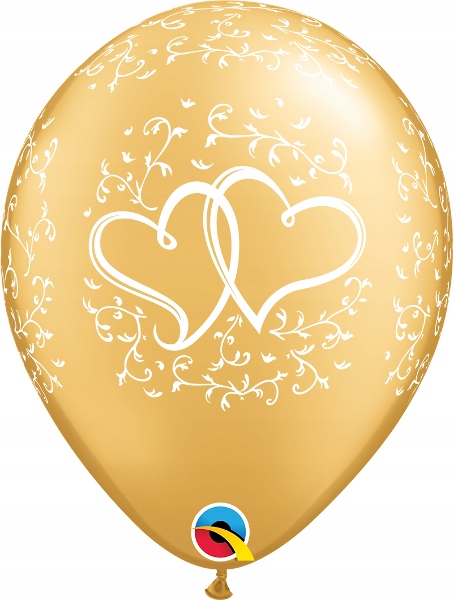 Balony lateksowe ozdobne zestaw złote serca 28cm