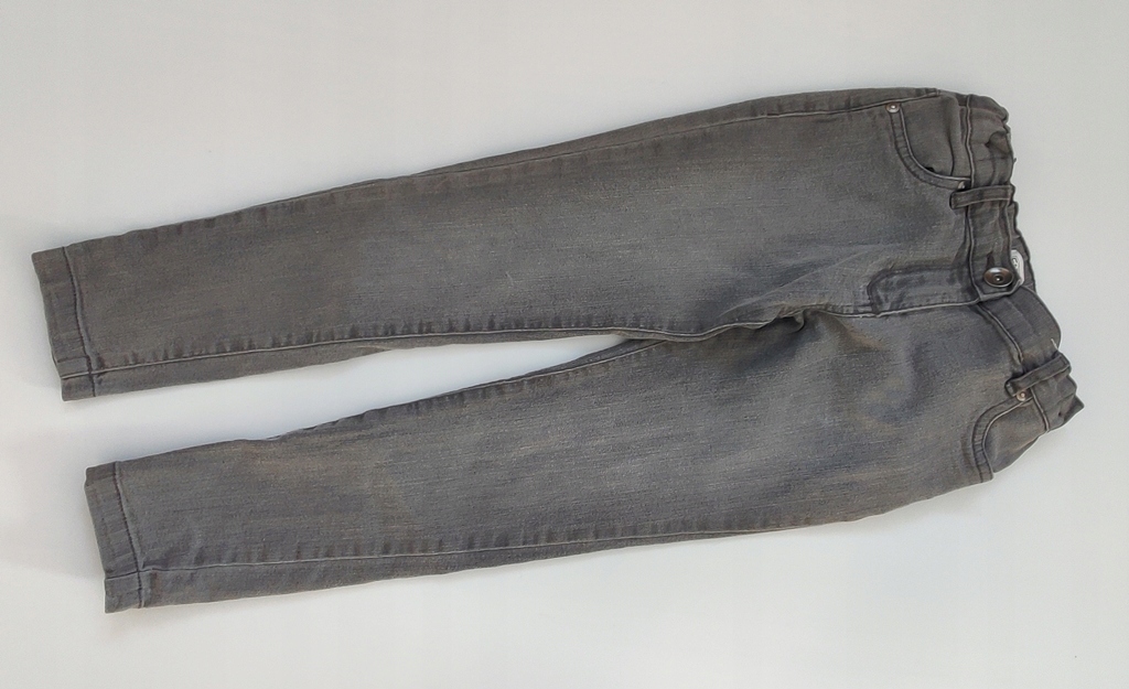 F&F spodnie rurki jeansowe szare 128/134