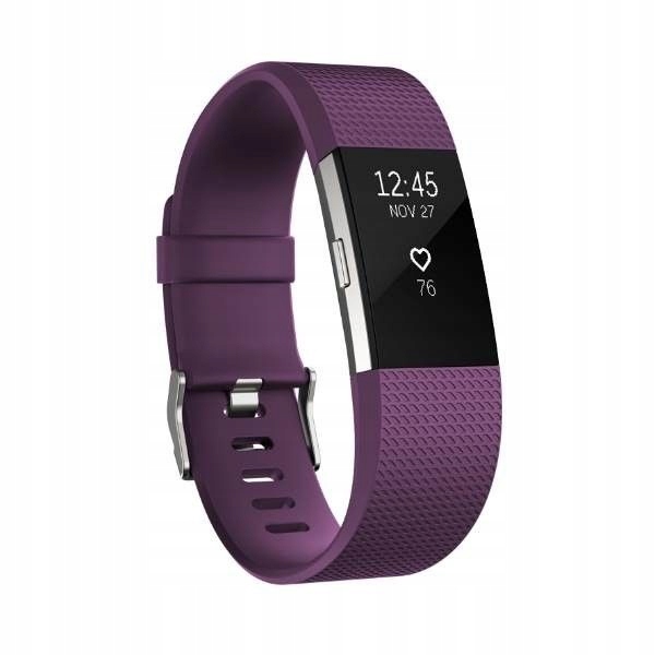 FITBIT opaska Charge 2, fioletowo/srebrna (plum/si