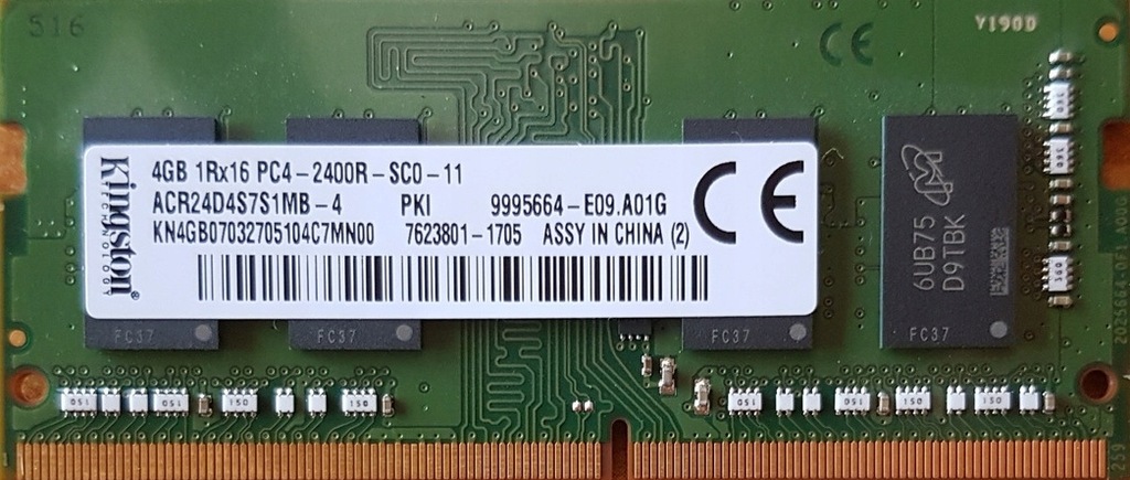 KINGSTON 4GB RAM PC4-2400R-SC0-11 ACR24D4S7S1MB-4