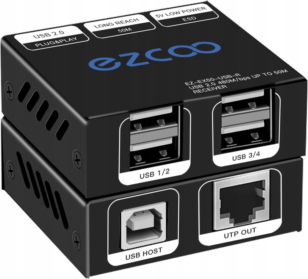 USB 50M Extender Adapter 4 Port USB HUB EZCOO OUTLET