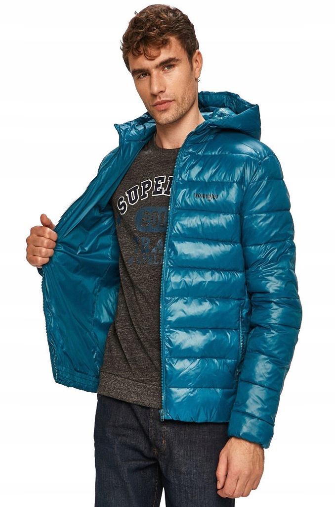 WRANGLER PUFFER JACKET MĘSKA KURTKA KAPTUR LOGO L