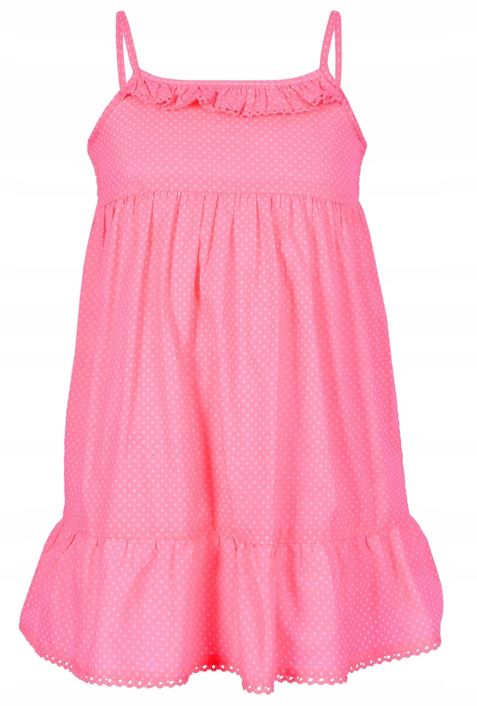 Różowo-neonowa sukienka w kropki PRIMARK 4-5 lat