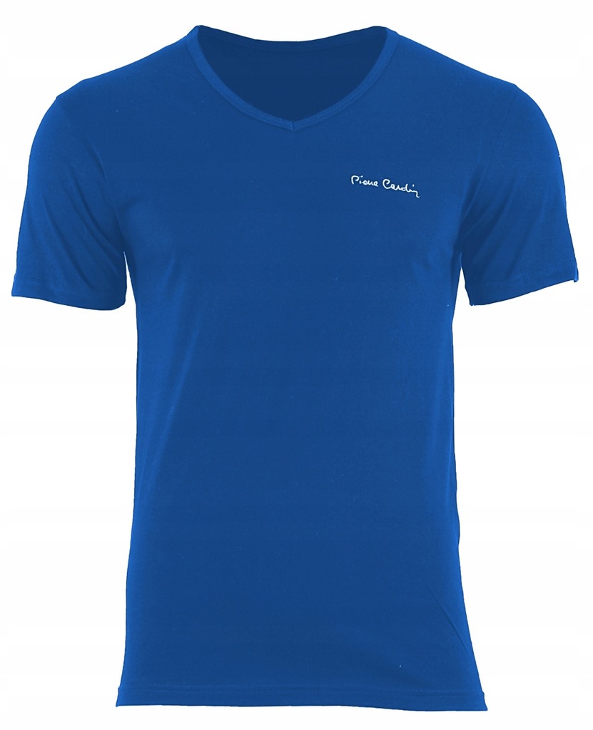 T-Shirt Pierre Cardin 100%BAWEŁNA Vneck Blue XXL