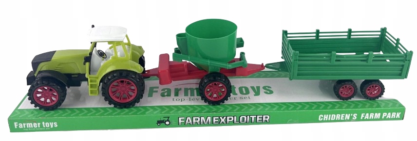 TRAKTOR Z PRZYCZEPKĄ I ROZSIEWACZEM CIĄGNIK ROLNICZY FARMA