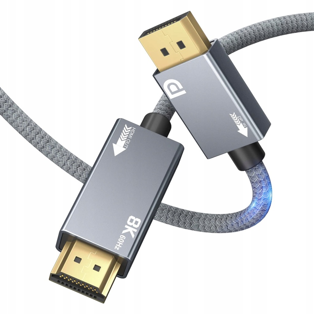 Adapter kabel Agfinest DisplayPort 1.4 do HDMI 2.18K 60Hz 3 m wytrzymały