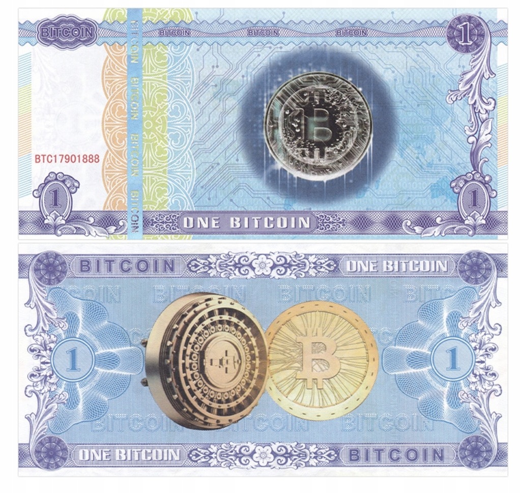 Banknot kryptowaluta One Bitcoin