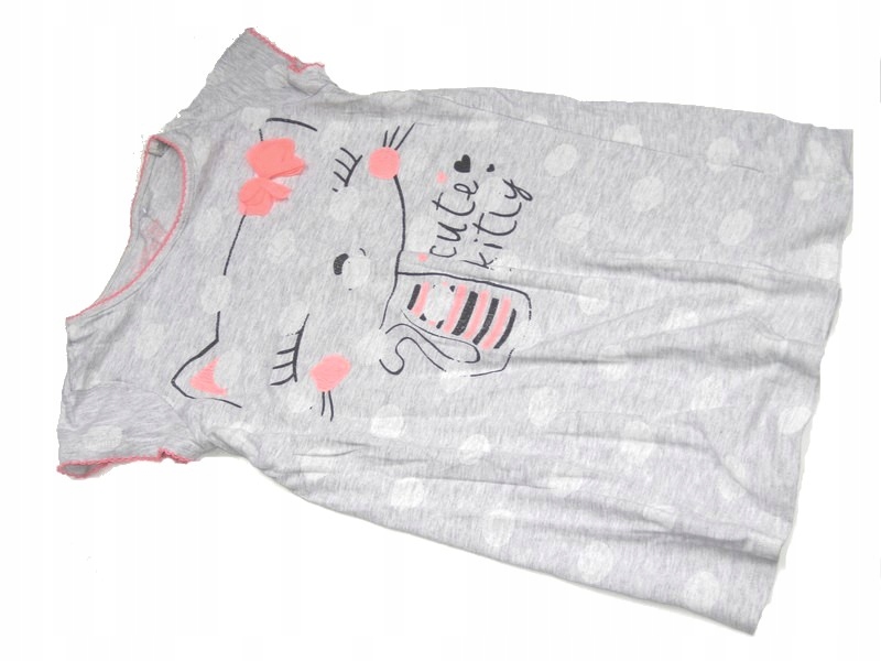 COOL CLUB szara piżamka koszula nocna kotek 128