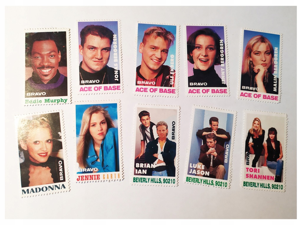 BRAVO stars CIEKAWOSTKA znaczki pocztowe z lat 90
