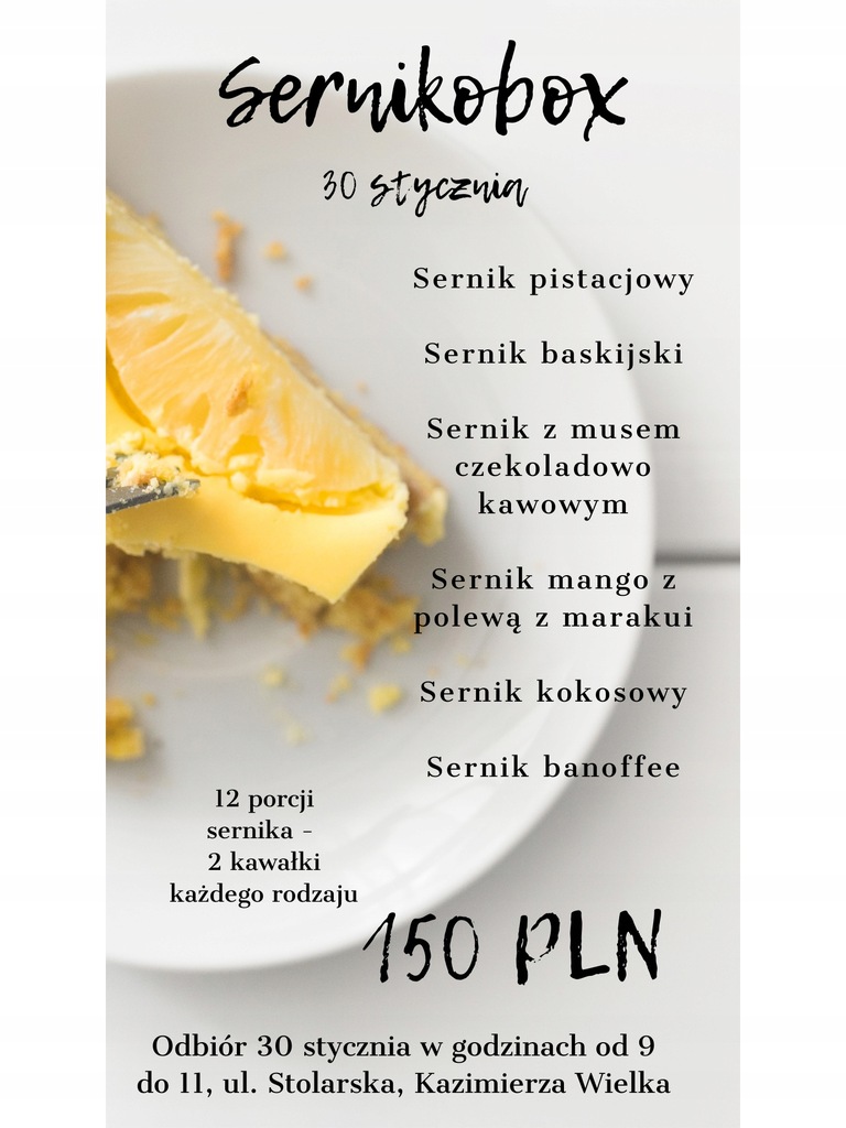 Sernikobox 12 porcji odbiór 30 stycznia