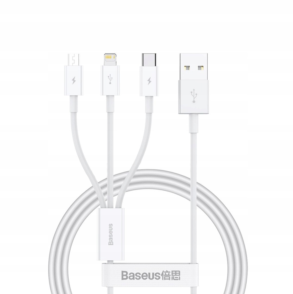 3w1 Kabel przewód Superior Series USB-A - USB-C / Lightning / micro USB 3.5