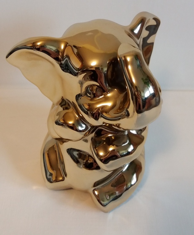 Duży złoty słoń ceramiczna figurka słonik