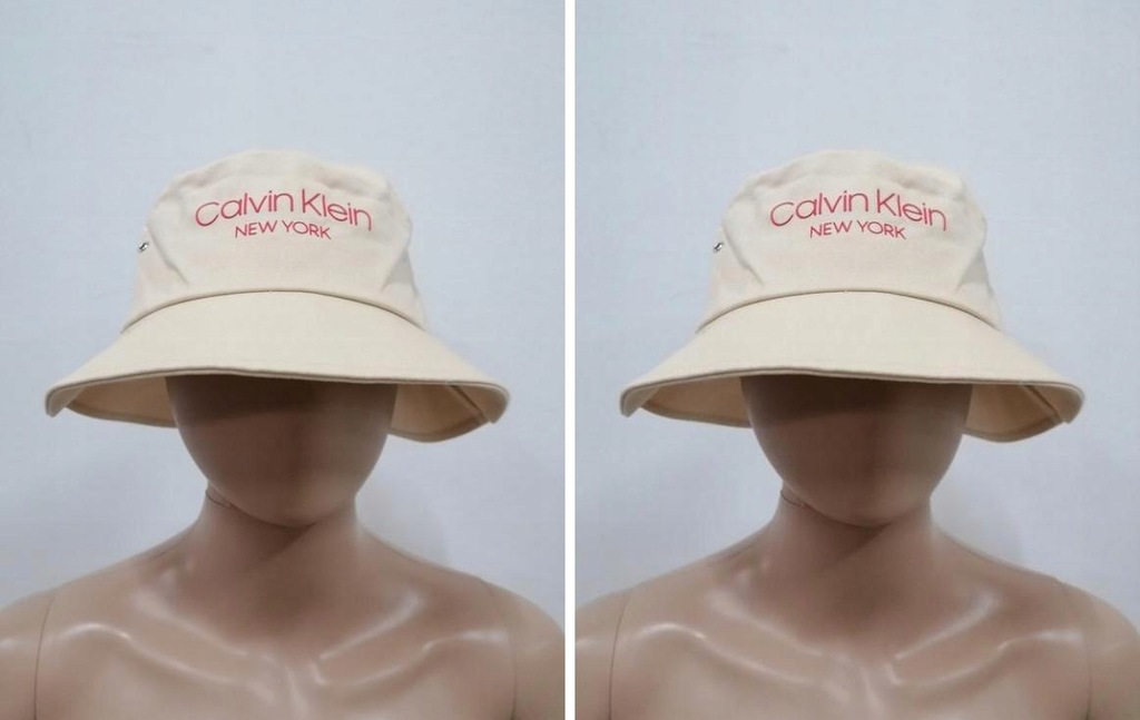 C104A8 CALVIN KLEIN KAPELUSZ KREMOWY LOGO