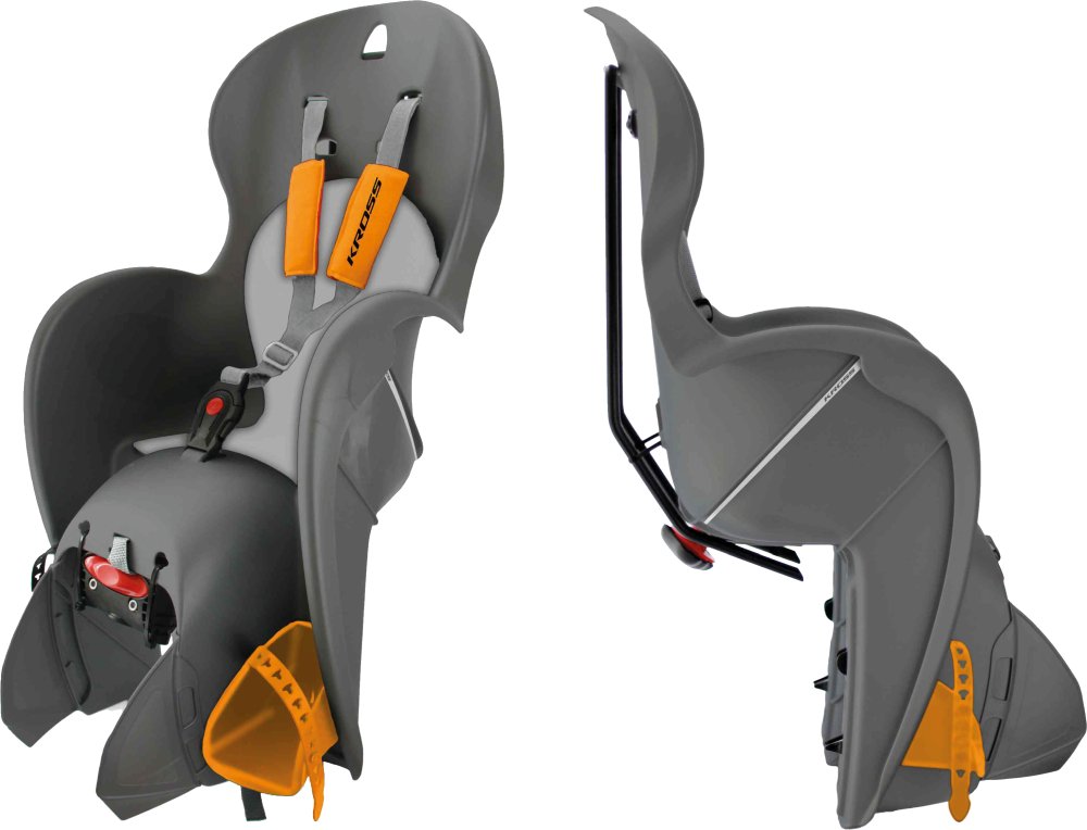 Fotelik rowerowy KROSS WALLAROO grey/orange 9-22kg