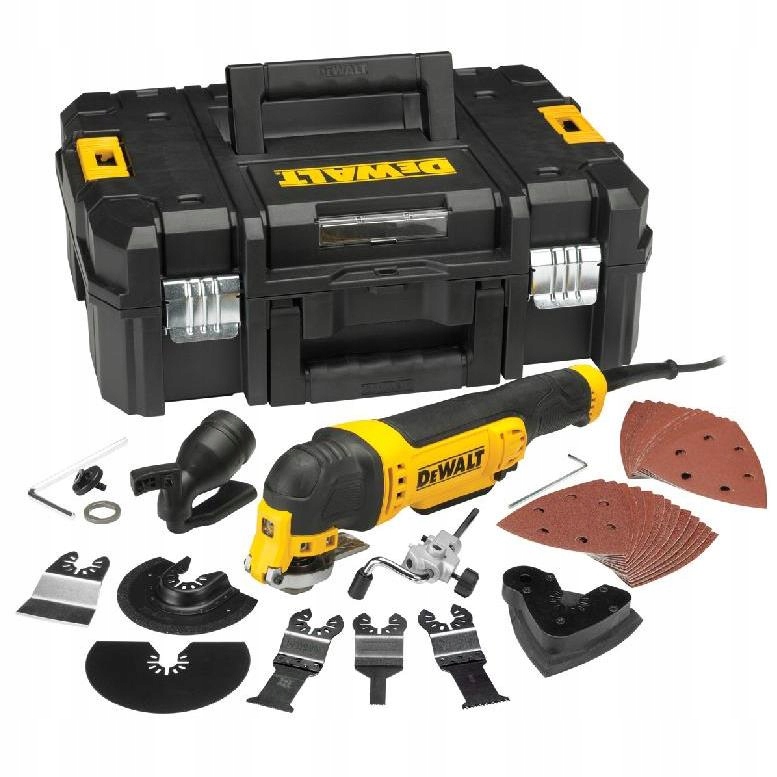 DEWALT NARZĘDZIE WIELOFUNKCYJNE 300W + 37szt. AKCESORIÓW + KUFER