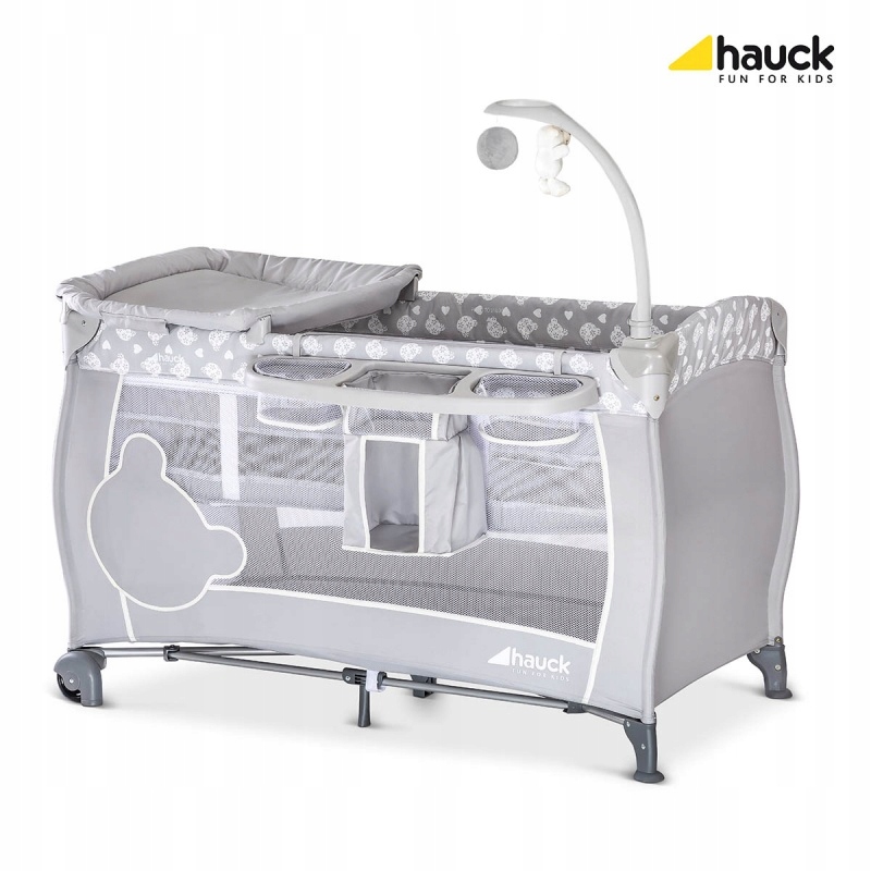 Łóżeczko turystyczne Hauck Babycenter Teddy Grey