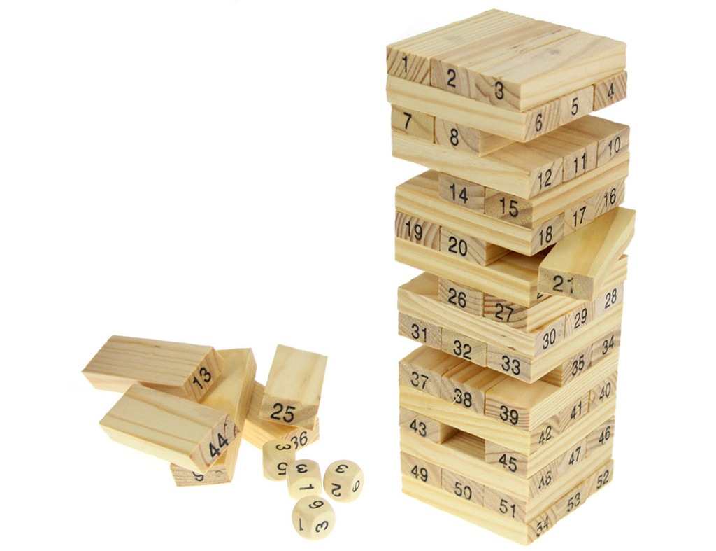Tower Jenga Drewniane Klocki Gra Zręcznościowa PL - 7302820047