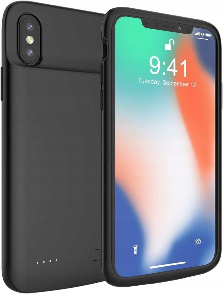 Plecki T-One do Apple iPhone X XS 10 czarny Etui z baterią 6000 mAh