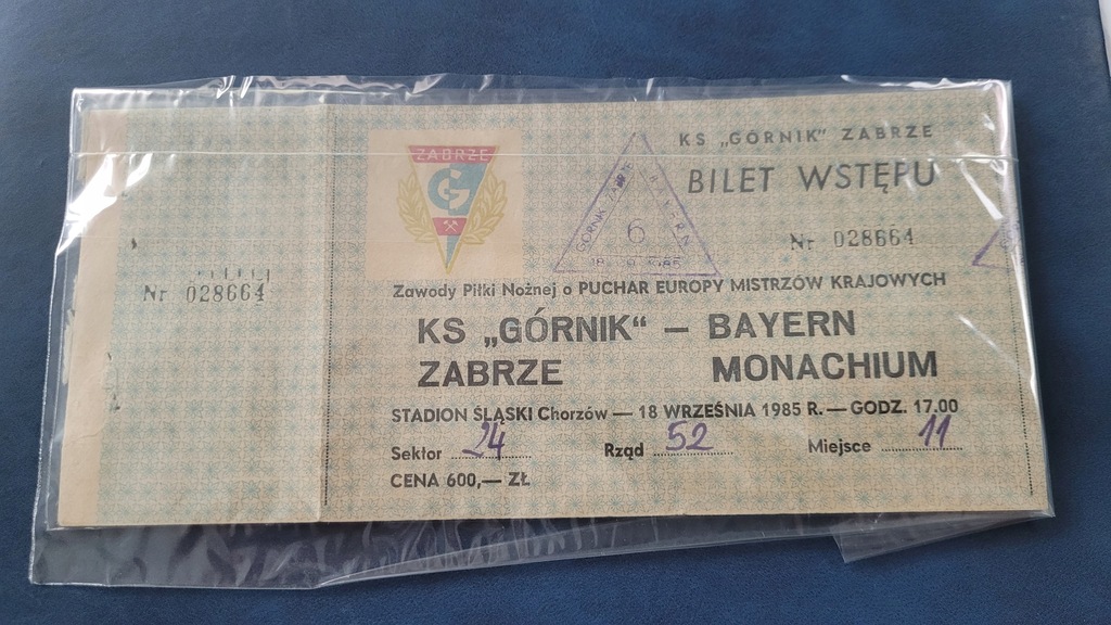 Bilet K.S. Górnik Zabrze - Bayern Monachium