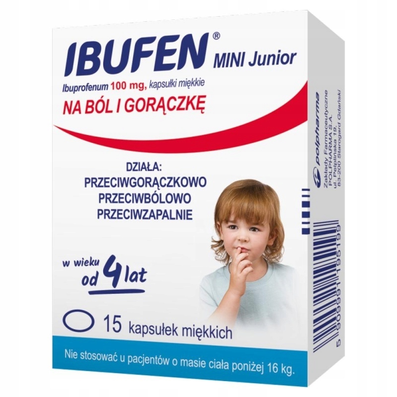 Ibufen mini Junior, 100 mg, kapsułki miękkie, 15 s