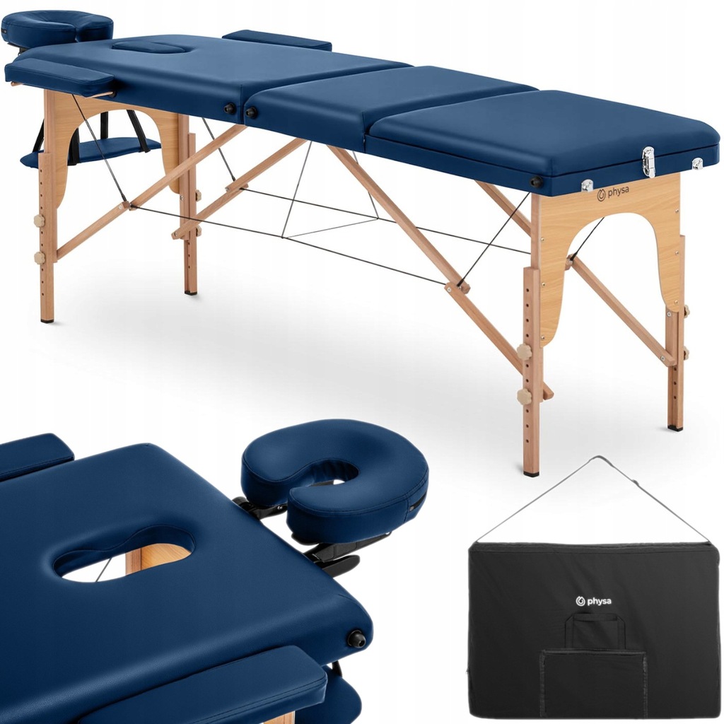 Stół łóżko do masażu drewniane przenośne składane