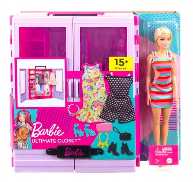 Barbie Szafa z lalką i akcesoriami PREZENT PREZENT NA ŚWIĘTA