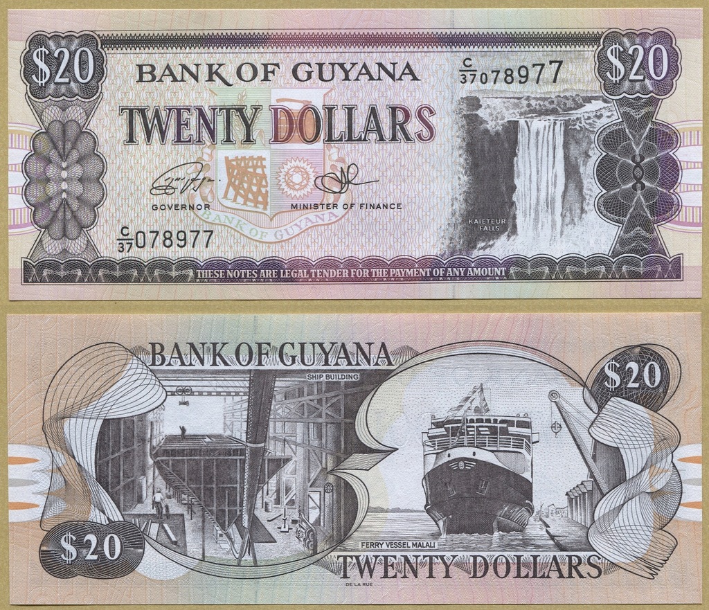 --@ GUJANA GUYANA 20 DOLLARS nd/2018 C/37 P30f UNC