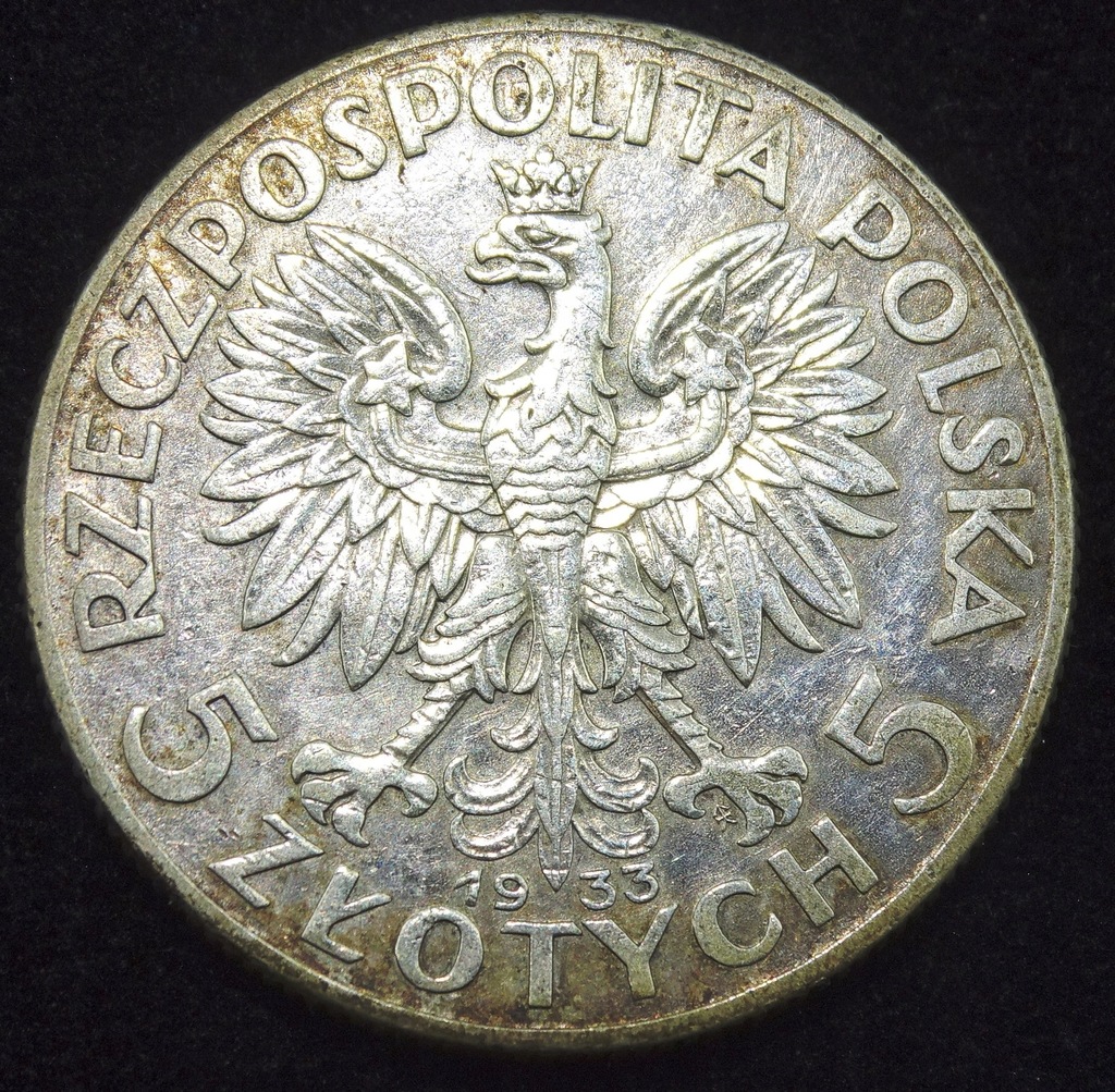5 zł Jadwiga 1933 srebro II RP oryginał - Ładna