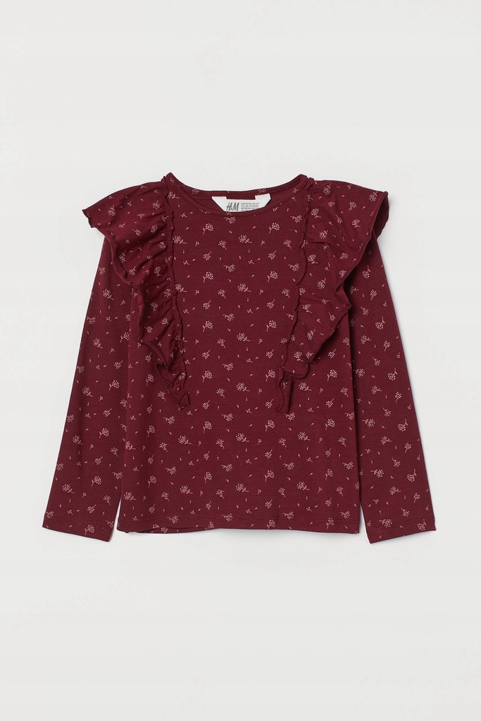 Top Dżersejowy z falbanami H&M r.92