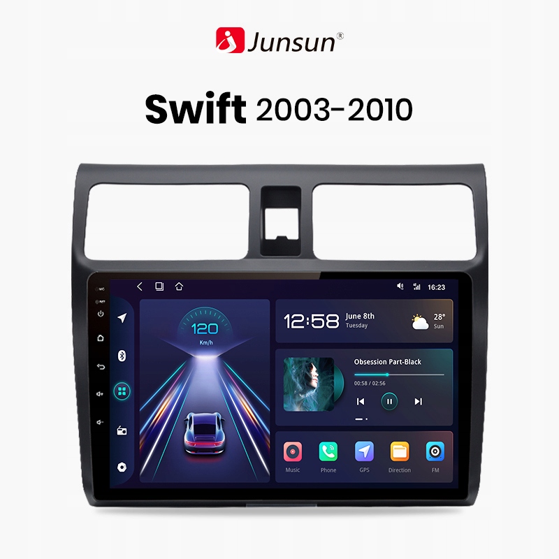 Radio samochodowe dla Suzuki Swift 2003 2004-2010 CarPlay Android Auto