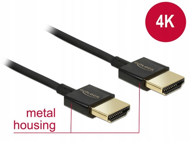 Kabel HDMI-HDMI High Speed Ethernet 4K 3D Slim 4