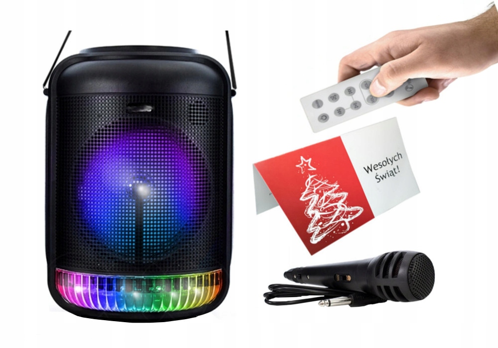GŁOŚNIK BLUETOOTH BOOMBOX KARAOKE Z MIKROFONEM 12316381787