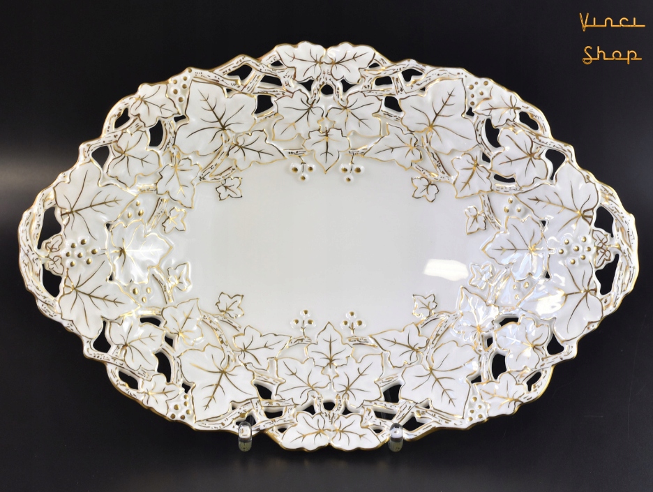 Miśnia ozdobna patera reliefy ażury Meissen