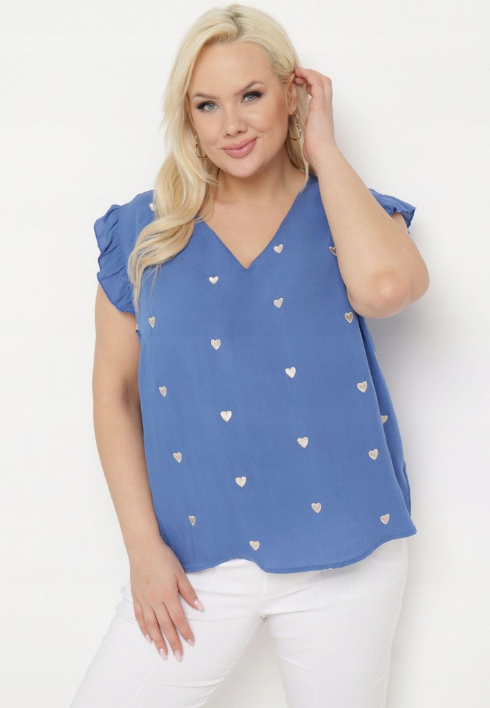 Born2Be Niebieski Top damski XXL Hafty