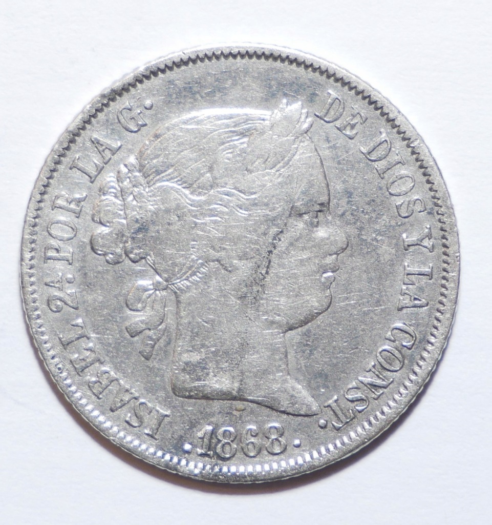 Hiszpania 40 centymów 1868 Izabela II