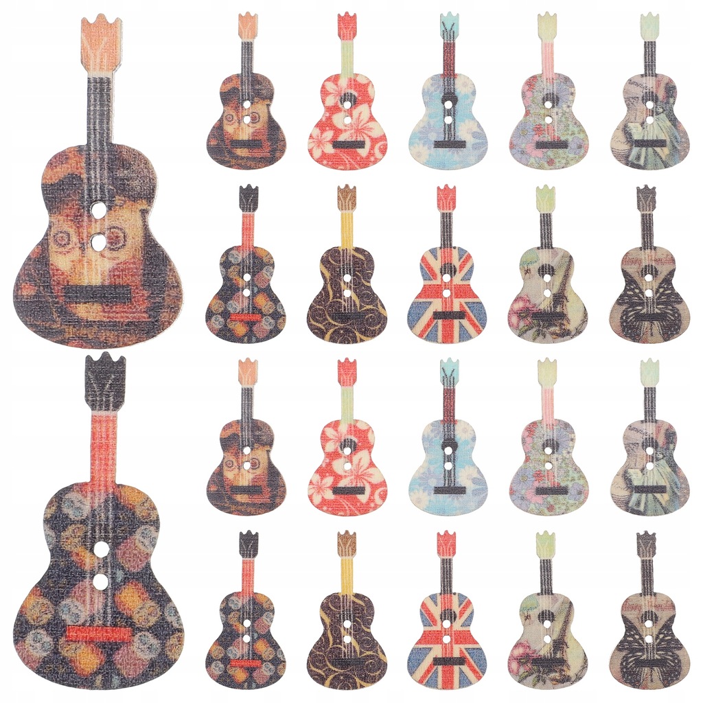 Wood Buttons Shirt Button Guitar Craft Decors 50