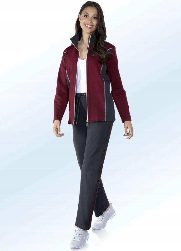 HALOO DAMSKI GRANATOWO-BORDOWY KOMPLET DRESOWY (24)48