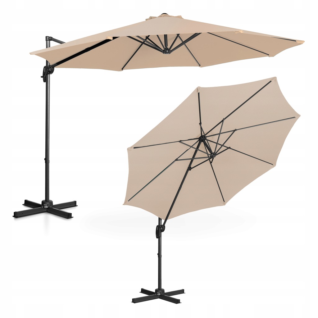 DUŻY PARASOL OGRODOWY OBROTOWY 360 WISZĄCY OKRĄGŁY - 10700169753 - oficjalne archiwum Allegro