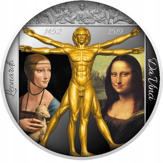 Geniusz Renesansu Leonardo Da Vinci Niue 2019 srebro 999