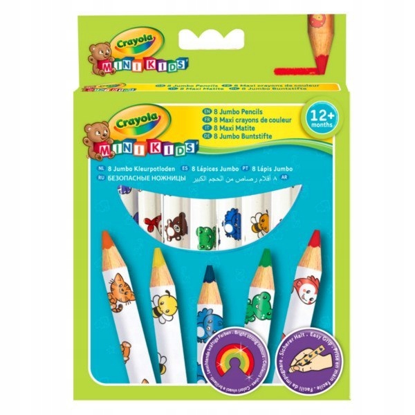 Crayola Baby - Dekorowane Kredki ołówkowe Jumbo 8