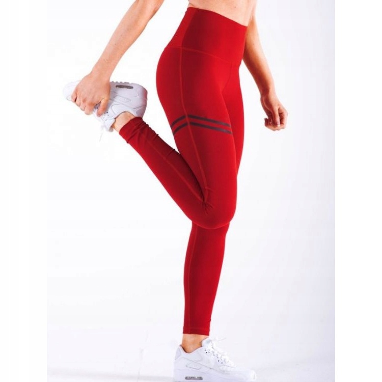 Sportowe legginsy damskie czerwone S