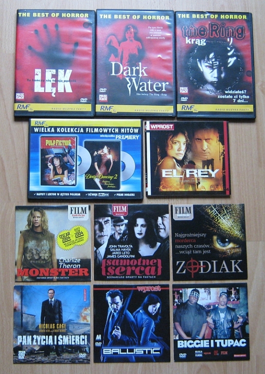 ZESTAW FILMÓW (HORROR SENSACJA KRYMINAŁ) 12 DVD